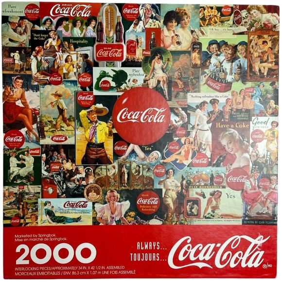 Springbok 1998 Coca Cola Brand 2000 Jigsaw Puzzle 34" X 42.5" - Picture 1 of 5